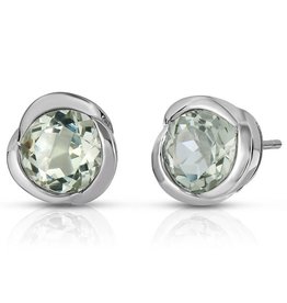 Green Amethyst Post Earrings 10mm