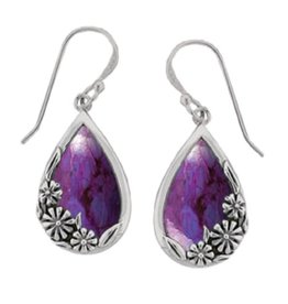 Purple Turquoise Earrings 20mm