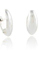 ZINA Zina Sterling Silver J-Shaped Hinged Hoop Earrings 28mm