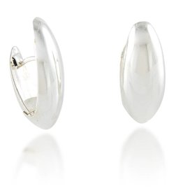 ZINA J-Shaped Hinged Hoop Earrings 28MM