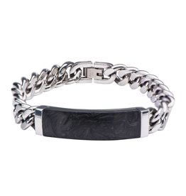 Graphite & Steel ID Bracelet 8.25"