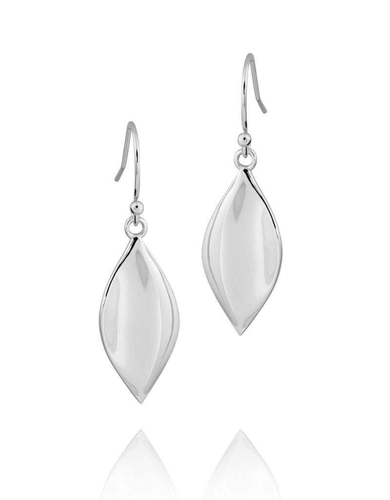 ZINA Zina Sterling Silver Small Leaf Earrings 21mm