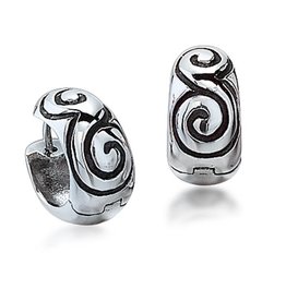 ZINA Round Swirl Huggie Earrings 15mm