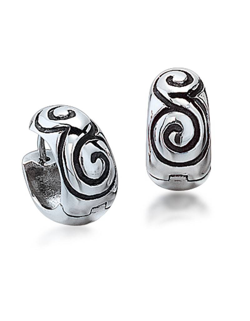 ZINA Round Swirl Huggie Earrings 15mm