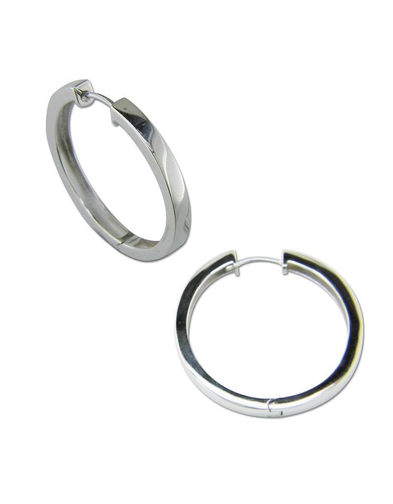 ZINA Square Tube Hinged Hoop Earrings 32mm