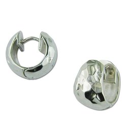 ZINA Hammered Huggie Earrings 15mm