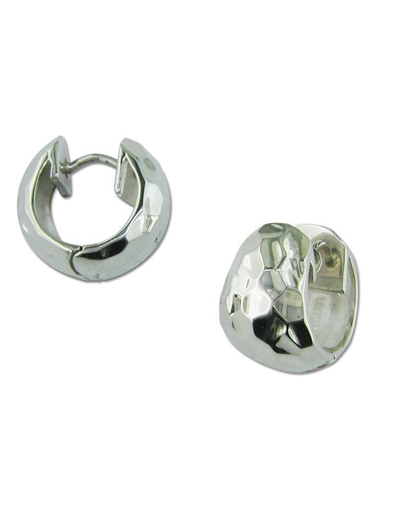 ZINA Zina Sterling Silver Tapered Hammered Huggie Earrings 15mm