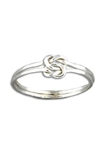 Sterling Silver Double Knot Faceted Ring