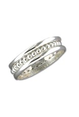 Sterling Silver Stacked Bead Band Ring