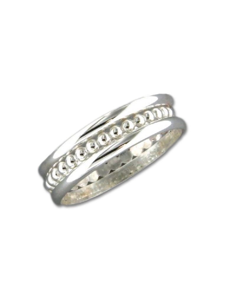 Sterling Silver Stacked Bead Band Ring
