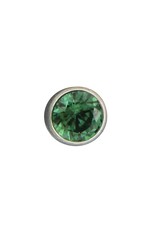 Sterling Silver Round Green Cubic Zirconia Stud Earrings 4mm