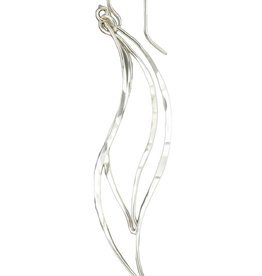 Wavy Leaf Earrings 60mm