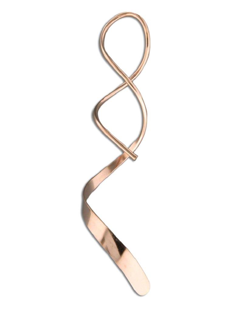 14k Rose Gold Filled Long Spiral Earrings 52mm