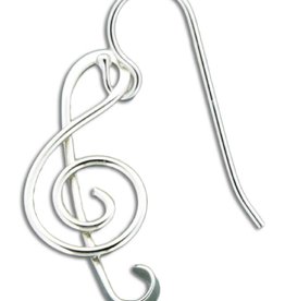 Treble Clef Earrings 29mm