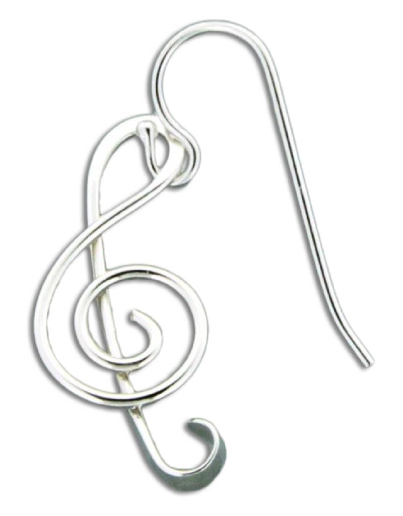 Treble Clef Earrings 29mm