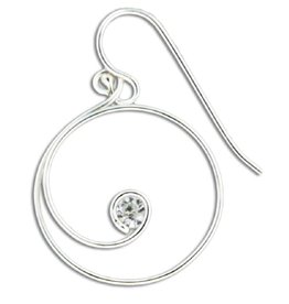 Curl Loop with CZ Earrings 20mm