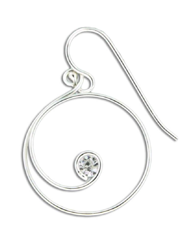 Curl Loop with CZ Earrings 20mm