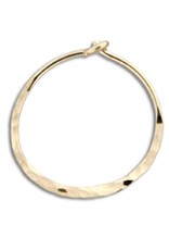 14k Gold Filled Flat Hammered Hoop Earrings 16mm