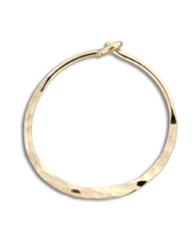 14k Gold Filled Flat Hammered Hoop Earrings 16mm