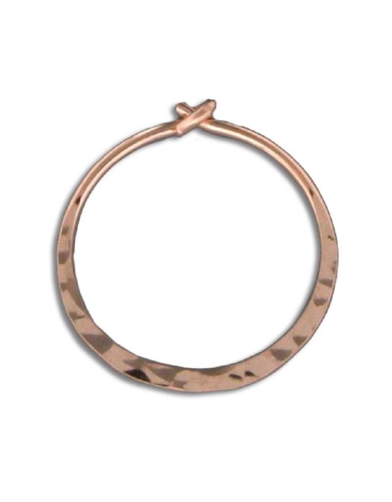 14k Rose Gold Filled Flat Hammered Hoop Earrings 16mm
