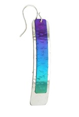 Sterling Silver and Nioubium Long Rectangle Earrings 46mm