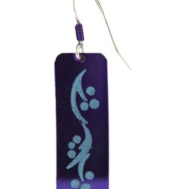 Rectangle Niobium Earrings 35mm