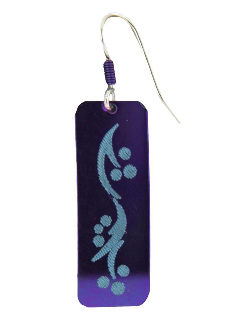 Niobium Rectangle Design Earrings 35mm