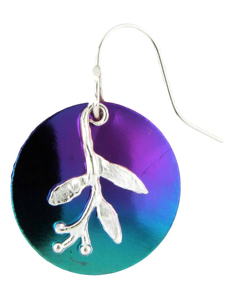 Circle Branch Niobium Earrings