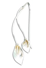 Sterling Silver Double Lily Earrings 35mm
