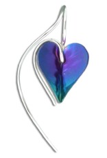 Sterling Silver and Niobium Heart Earrings 16mm