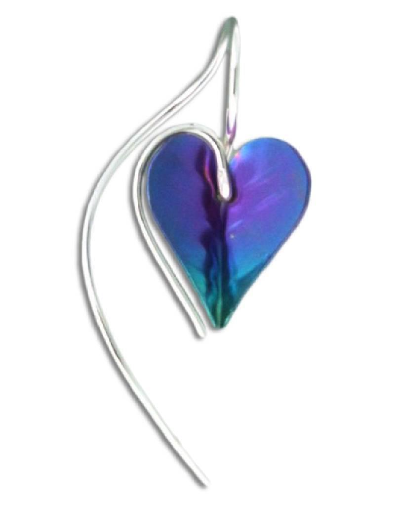 Sterling Silver and Niobium Heart Earrings 16mm