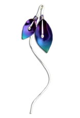 Sterling Silver and Niobium Lily Spiral Earrings 45mm