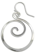 Sterling Silver Koru Dangle Earrings 30mm