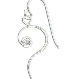Curly CZ Earrings 27mm