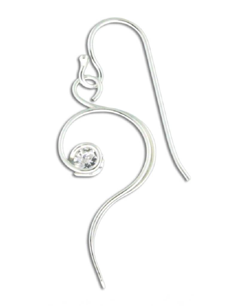 Curly CZ Earrings 27mm