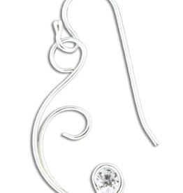 Curly Wire with CZ Earrings