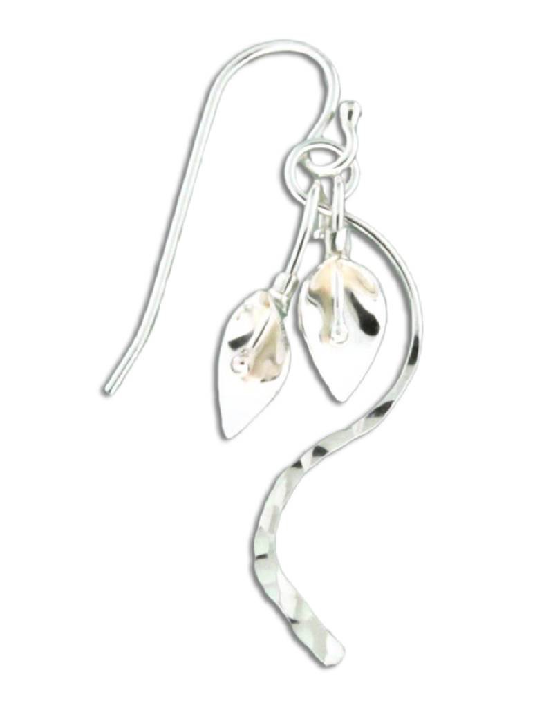 Sterling Silver Lily Tail Earrings 34mm