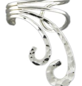 Double Curl Hammered Ear Cuff