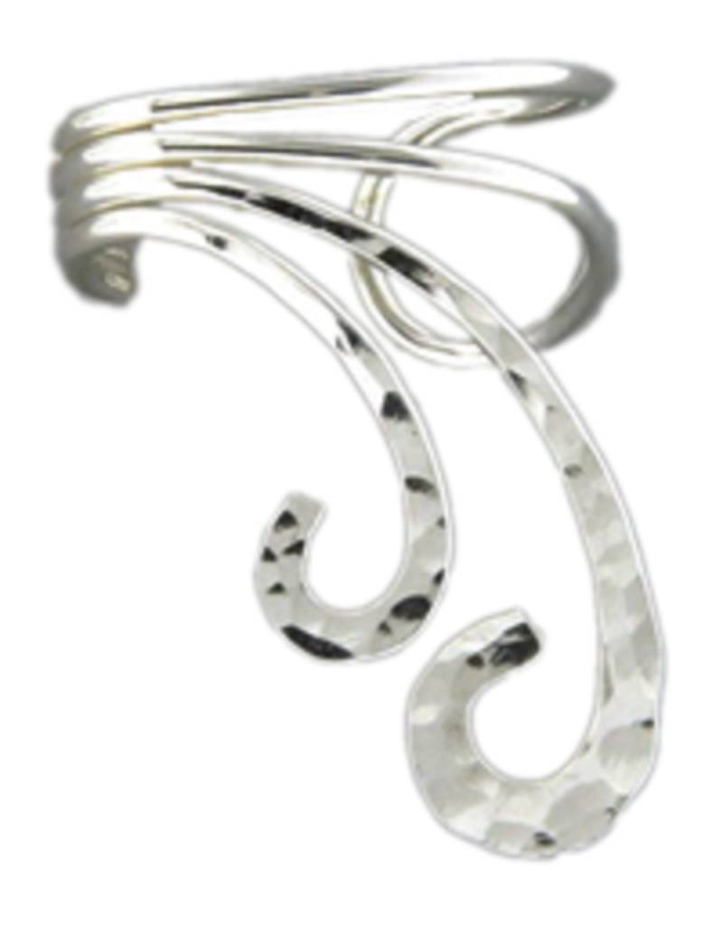 Double Curl Hammered Ear Cuff