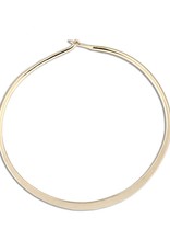 14k Gold Filled Round Flat Hoop Earrings 40mm