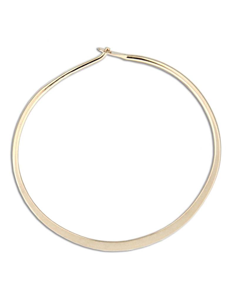 14k Gold Filled Round Flat Hoop Earrings 40mm
