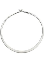 Sterling Silver Round Flat Hoop Earrings 40mm