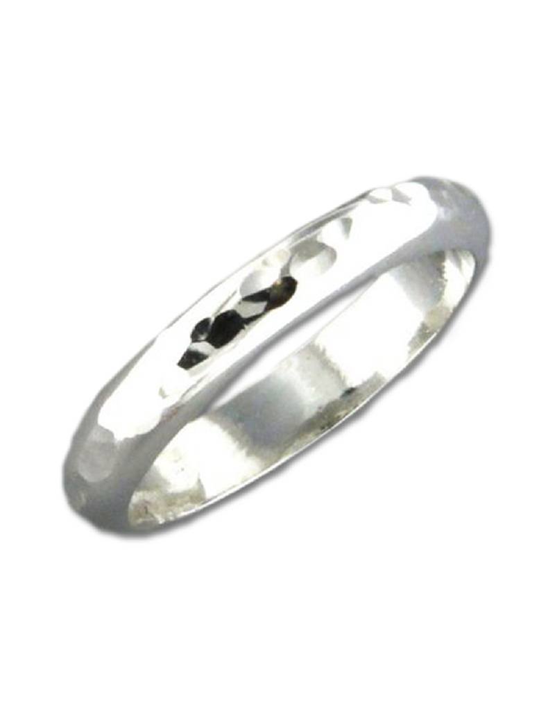 Sterling Silver 3mm Hammered Band Ring