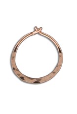 14k Rose Gold Filled Flat Hammered Hoop Earrings 13mm