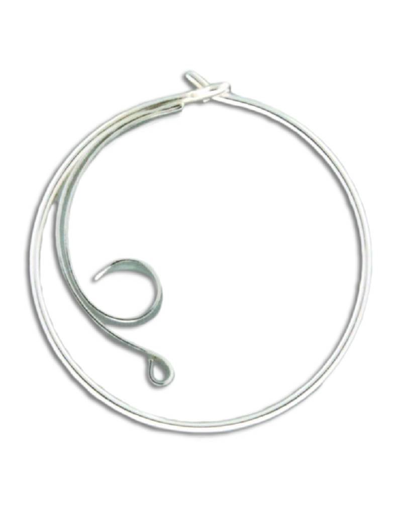 Sterling Silver Hoop with Curls Earrings 25mm