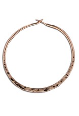 14k Rose Gold Filled Round Hammered Hoop Earrings 30mm