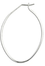 Sterling Silver Oval Hoop Earrings 45mm