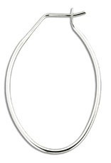 Sterling Silver Oval Hoop Earrings 35mm