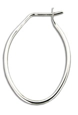 Sterling Silver Oval Hoop Earrings 28mm