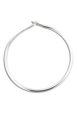 Sterling Silver Round Hoop Earrings 30mm